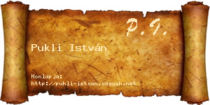 Pukli István névjegykártya